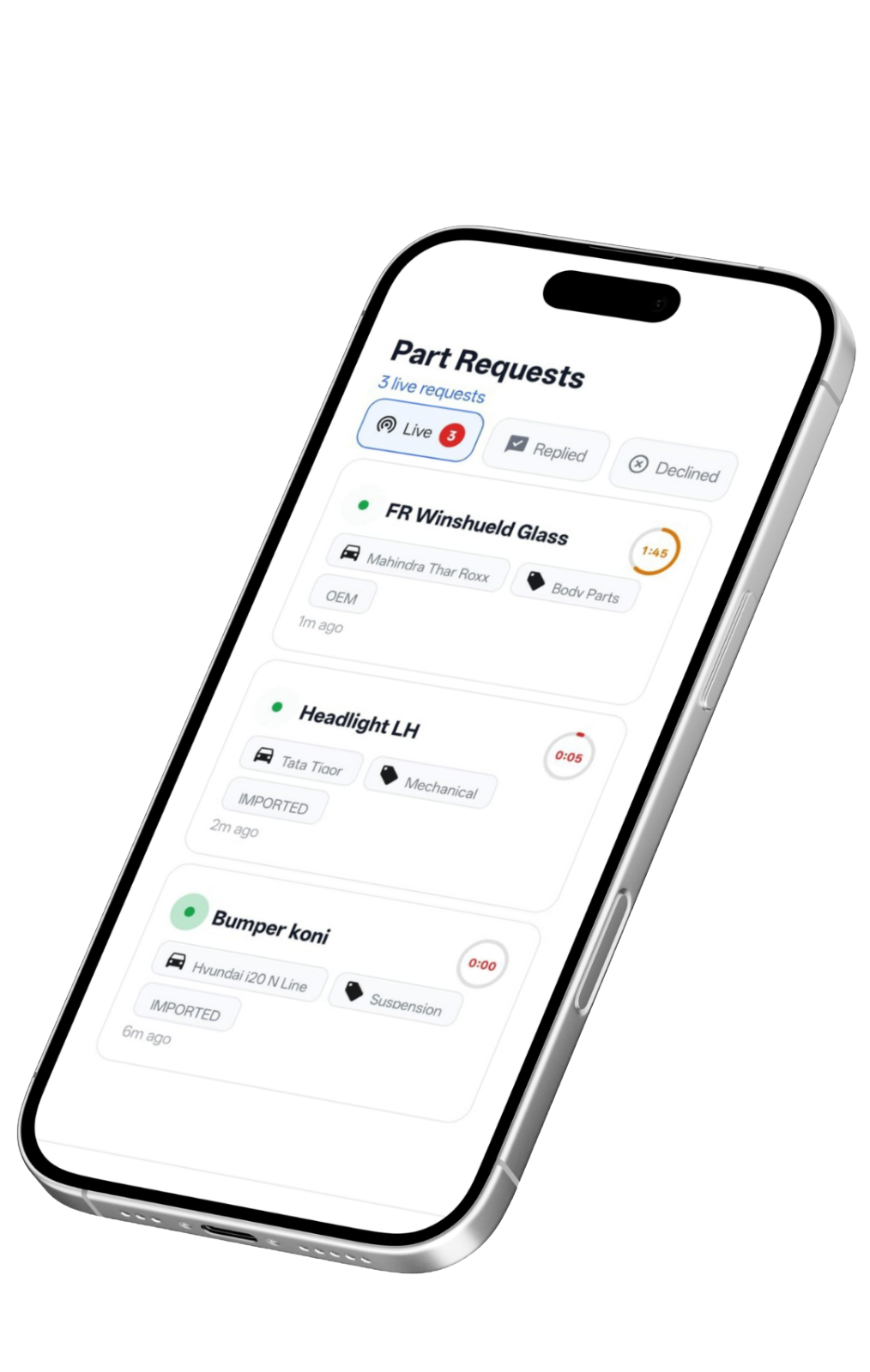 PartWeb workshop app mockup